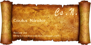 Csuka Nándor névjegykártya